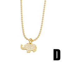 Fashion Crown Female Simple Compact Star Elephant Pendant Zircon Copper Necklace main image 4
