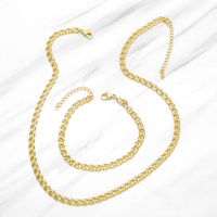 Fashion Hip Hop 18k Real Gold Copper Plating O-shaped Unisex Necklace Bracelet Ornament main image 1