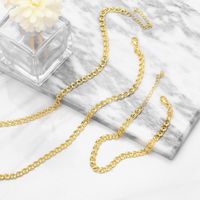 Fashion Hip Hop 18k Real Gold Copper Plating O-shaped Unisex Necklace Bracelet Ornament main image 2