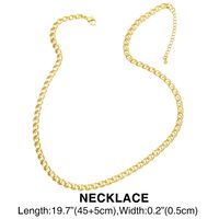 Fashion Hip Hop 18k Real Gold Copper Plating O-shaped Unisex Necklace Bracelet Ornament sku image 2