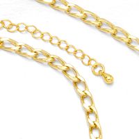 Fashion Hip-hop Hipster Cuban Unisex Gold-plated Copper Bracelet Necklace main image 5
