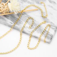 Fashion Hip-hop Hipster Cuban Unisex Gold-plated Copper Bracelet Necklace main image 2