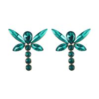 Fashion Creative Colorful Dragonfly Shape Diamond Alloy Earrings sku image 2