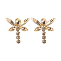 Fashion Creative Colorful Dragonfly Shape Diamond Alloy Earrings main image 5