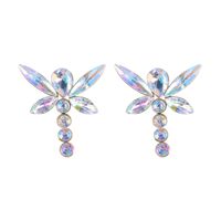 Fashion Creative Colorful Dragonfly Shape Diamond Alloy Earrings sku image 4