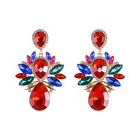 Exaggerated Multi-layer Drop-shaped Big Gem Embedded Alloy Earrings main image 4