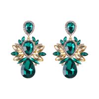 Exaggerated Multi-layer Drop-shaped Big Gem Embedded Alloy Earrings main image 5