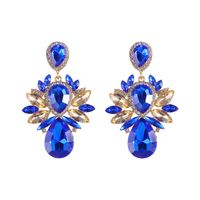 Exaggerated Multi-layer Drop-shaped Big Gem Embedded Alloy Earrings sku image 1