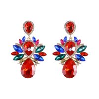 Exaggerated Multi-layer Drop-shaped Big Gem Embedded Alloy Earrings sku image 5