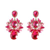 Exaggerated Multi-layer Drop-shaped Big Gem Embedded Alloy Earrings sku image 4