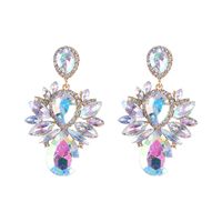 Exaggerated Multi-layer Drop-shaped Big Gem Embedded Alloy Earrings sku image 2