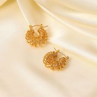 Fashion 18k Gold Spring Spiral Geometric Hollow Winding Earring main image 3