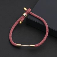 Fashion Colorful Woven Diy Red Milan Rope Stretchable Adjustable Rhinestone Ball Copper Bracelet sku image 5