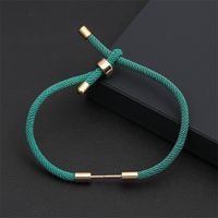 Fashion Colorful Woven Diy Red Milan Rope Stretchable Adjustable Rhinestone Ball Copper Bracelet sku image 3
