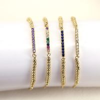 Nouveau Simple De Cuivre Micro Incrusté Couleur Zircon Géométrique Perlé Bracelet main image 6