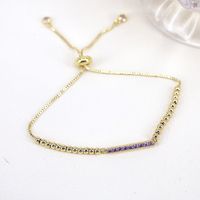 Nouveau Simple De Cuivre Micro Incrusté Couleur Zircon Géométrique Perlé Bracelet main image 2