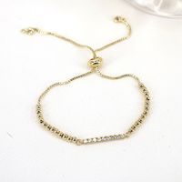 Nouveau Simple De Cuivre Micro Incrusté Couleur Zircon Géométrique Perlé Bracelet sku image 2