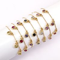 New Simple Gold-plated Round Color Zircon Copper Snake Bone Chain Bracelet main image 1