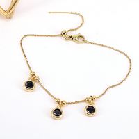 New Simple Gold-plated Round Color Zircon Copper Snake Bone Chain Bracelet sku image 4