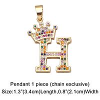 Fashion New Crown Letter Hip Hop Pendant Copper Necklace sku image 10