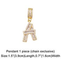 Fashion Zircon Letter Hip Hop Men's And Women's Copper Necklace main image 4