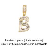 Fashion Zircon Letter Hip Hop Men's And Women's Copper Necklace sku image 5