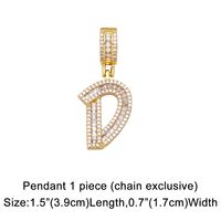 Fashion Zircon Letter Hip Hop Men's And Women's Copper Necklace sku image 7