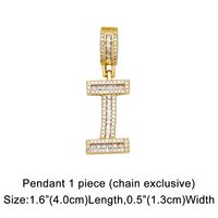 Fashion Zircon Letter Hip Hop Men's And Women's Copper Necklace sku image 12