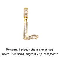 Fashion Zircon Letter Hip Hop Men's And Women's Copper Necklace sku image 15