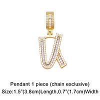 Fashion Zircon Letter Hip Hop Men's And Women's Copper Necklace sku image 24