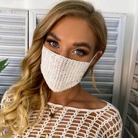 Fashion Crocheting Decorative Solid Color Breathable Daily Mask main image 5