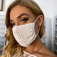 Fashion Crocheting Decorative Solid Color Breathable Daily Mask main image 6