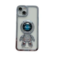 Moda Creativa Hollow-out Electroplateado Tres Dimensiones Astronauta Funda Protectora Para Iphone main image 2