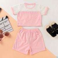 Fashion New Summer Casual Sports Solid Color Letters Printed Two-piece Children's Suit main image 8
