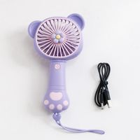Cartoon Cat Net Cover Handheld Fan Usb Charging Strong Wind Mute Fan Belt Lanyard Portable Fan sku image 6