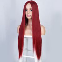 Women's Wig Long Straight Hair Synthetic Wigs Front Lace Red Wig main image 5