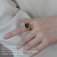 Fashion Simplicity Gold Flat White Shell Female Stainless Steel Ring main image 2