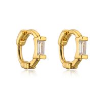 Fashion Copper 18k Gold Zircon Geometric Cross Ear Bone Ring sku image 1