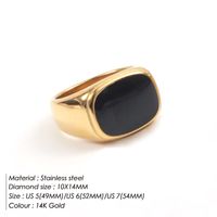 Fashion Simplicity Gold Flat White Shell Female Stainless Steel Ring sku image 7