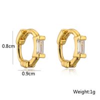 Fashion Copper 18k Gold Zircon Geometric Cross Ear Bone Ring main image 5