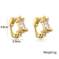 Fashion Copper 18k Gold Zircon Geometric Cross Ear Bone Ring main image 6