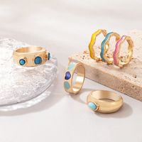 Fashion Cute Macaron Colored Heart Shaped 6-piece Ring Set Women main image 5