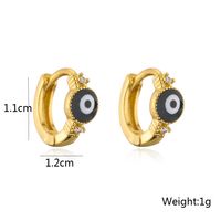 Einfache 18k Gold Überzogene Zirkon Tropft Öl Teufel Auge Ohrringe main image 5