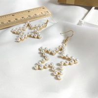 Ins Style Cute Exaggerated Star Heart Alloy Stoving Varnish Plating Inlaid Pearls No Inlaid Women's Earrings main image 4