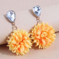 Fashion Metal Water Drop Floral Metal Flower Stud Earrings main image 2