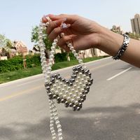 Fashion New Summer Heart Shape Pearl Crossbody Handmade Mini Bag main image 1