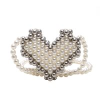Fashion New Summer Heart Shape Pearl Crossbody Handmade Mini Bag sku image 2