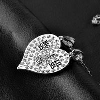 Fashion Good Sisters Heart Shape Inlaid Rhinestone Necklace Set main image 2