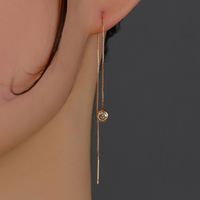Fashion New Micro Inlaid Zircon Geometric Pendant Copper Earrings Eardrop Pairs main image 1
