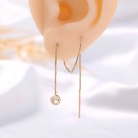 Fashion New Micro Inlaid Zircon Geometric Pendant Copper Earrings Eardrop Pairs main image 2